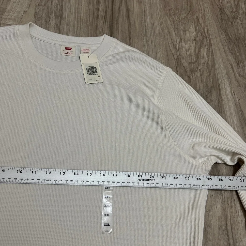 Levi's Thermal Waffle Knit Shirt Men's 2XL White Long Sleeve Standard Fit